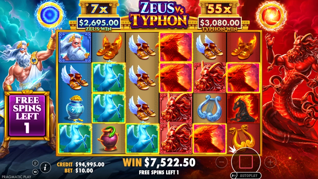 Zeus vs Typhon - Persistent Multiplier in Free Spins